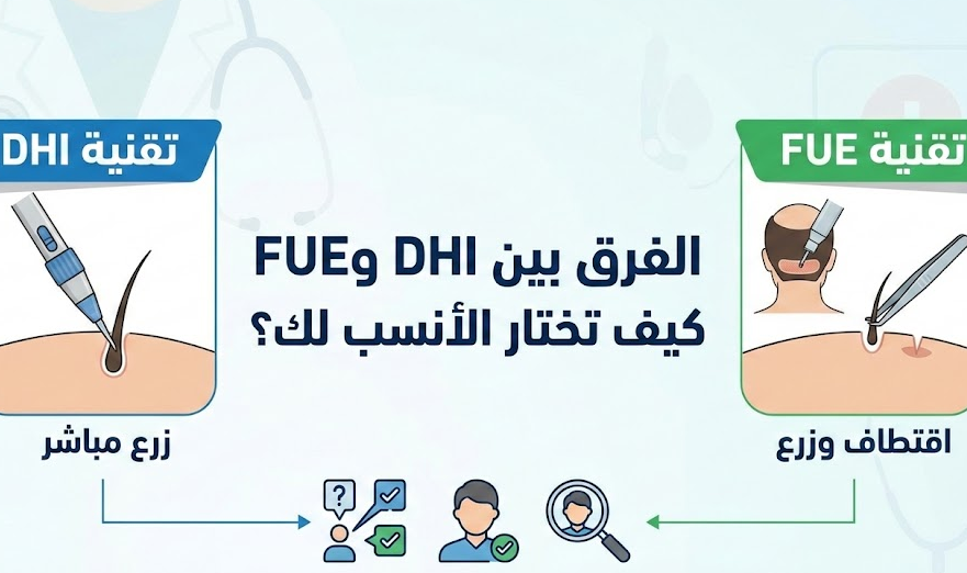 الفرق بين DHI وFUE كيف تختار الأنسب لك؟