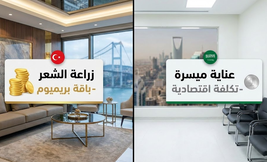 تكلفة زراعة الشعر في تركيا مقارنة بالسعودية