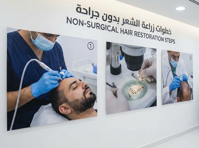 خطوات زراعة الشعر بدون جراحة