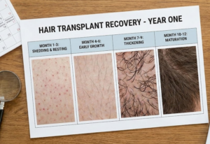 مراحل نمو الشعر بعد العملية في السنة الأولى